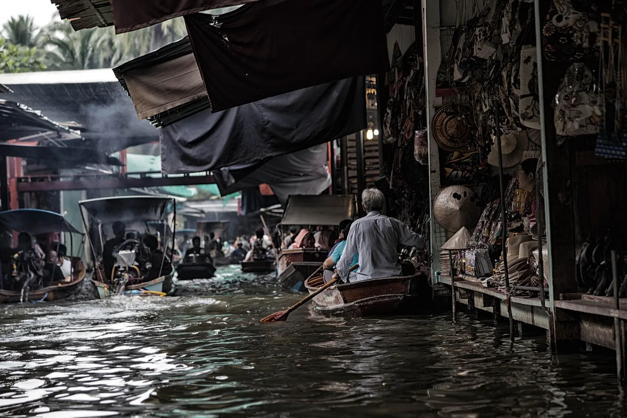 View of Bangkok's Floating Markets near Bangkok