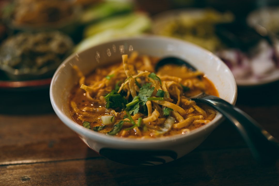 Khao Soi and other northern Thai dishes at a Chiang Mai market