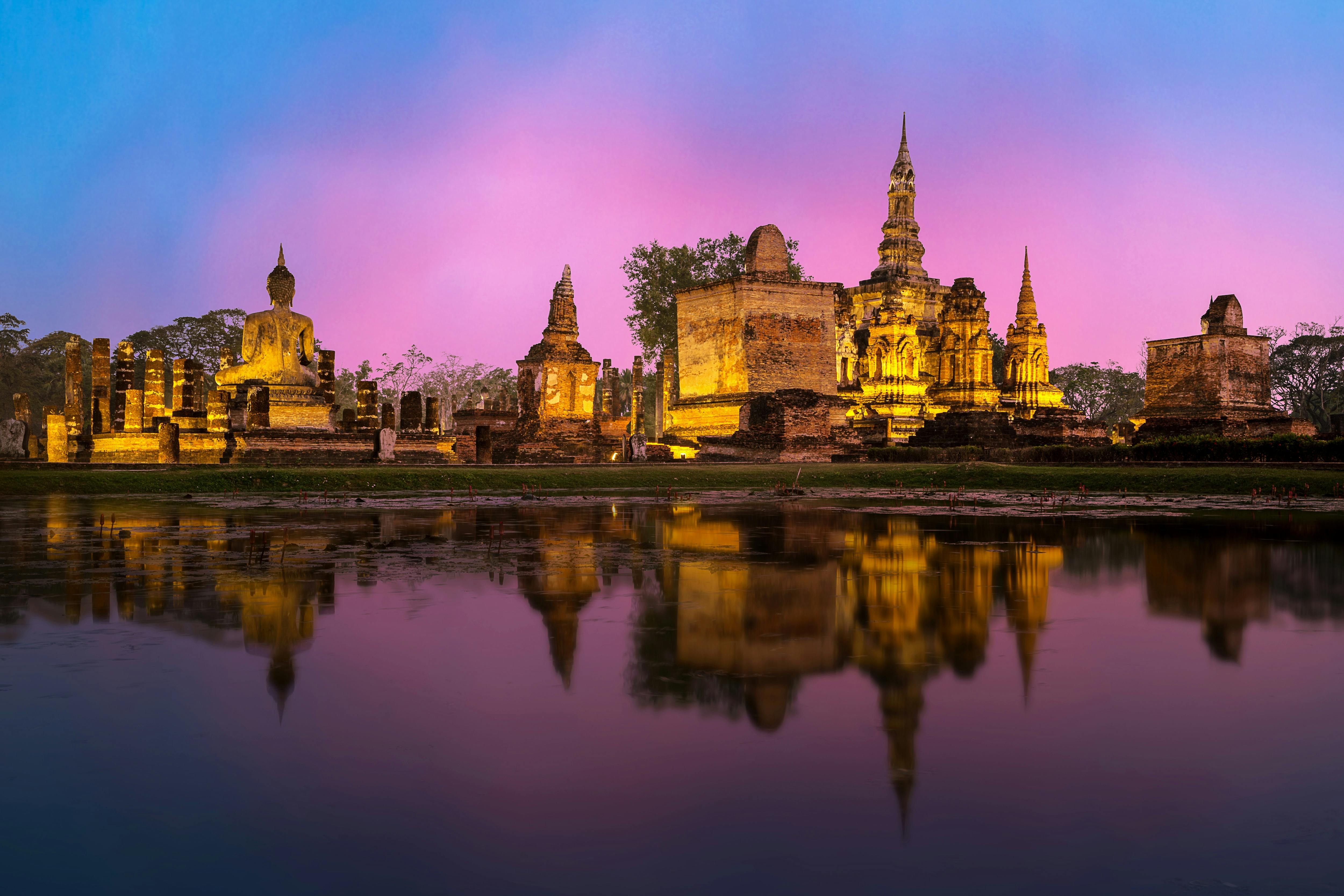 Beautiful travel destinations in Southeast Asia montage